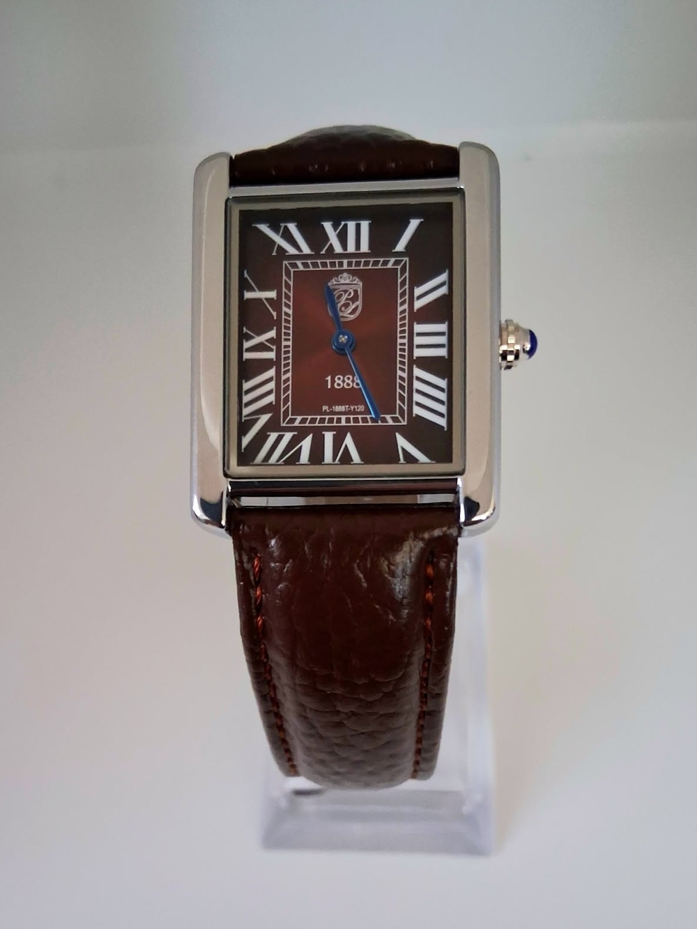 NEW Pierre Lucerne Root Beer 1888 Swiss Inspired Men's Tank Watch